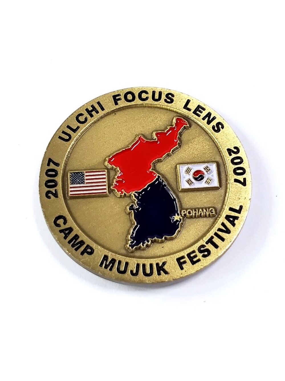 Dept Of The Navy USMC 2007 Ulchi Focus Lens Camp Mujuk Festival Challenge Coin